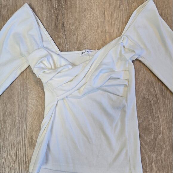 The Line by K White Sweetheart Long Sleeve Top Size S - Picture 5 of 5
